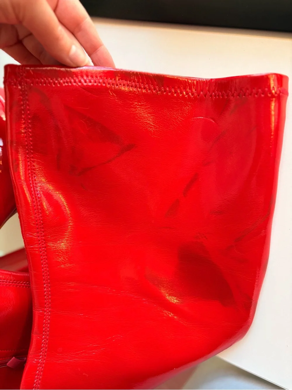 Sexy Red Thigh High Go-Go Platform Boots Size 8